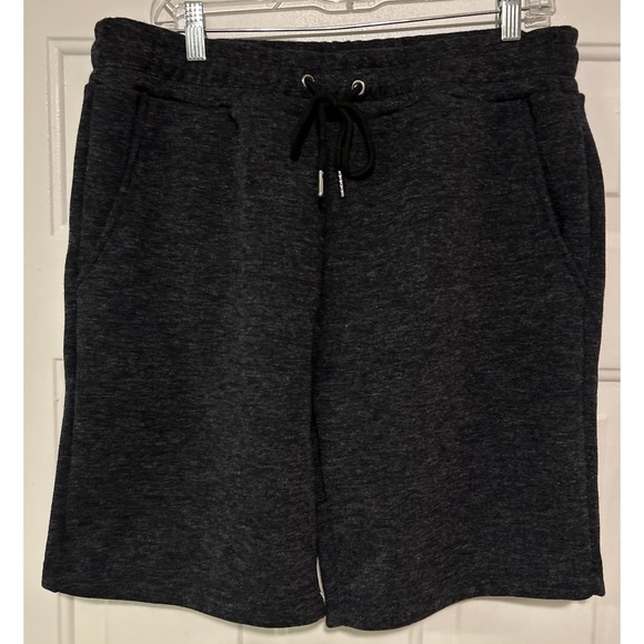 J.Come Other - J.Come Mens Charcoal Gray Heathered Knit Drawstring Sweat Shorts Size Large